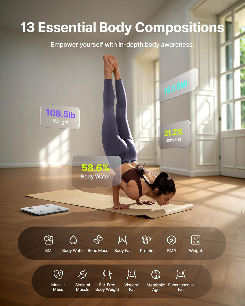 FITINDEX pantalla LED mostrando cifras claras para lectura rápida