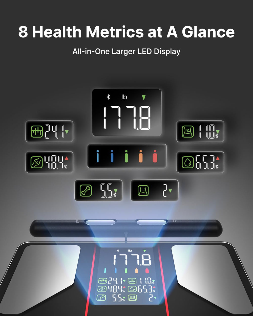 FITINDEX usuario sosteniendo el asa midiendo composición con confianza