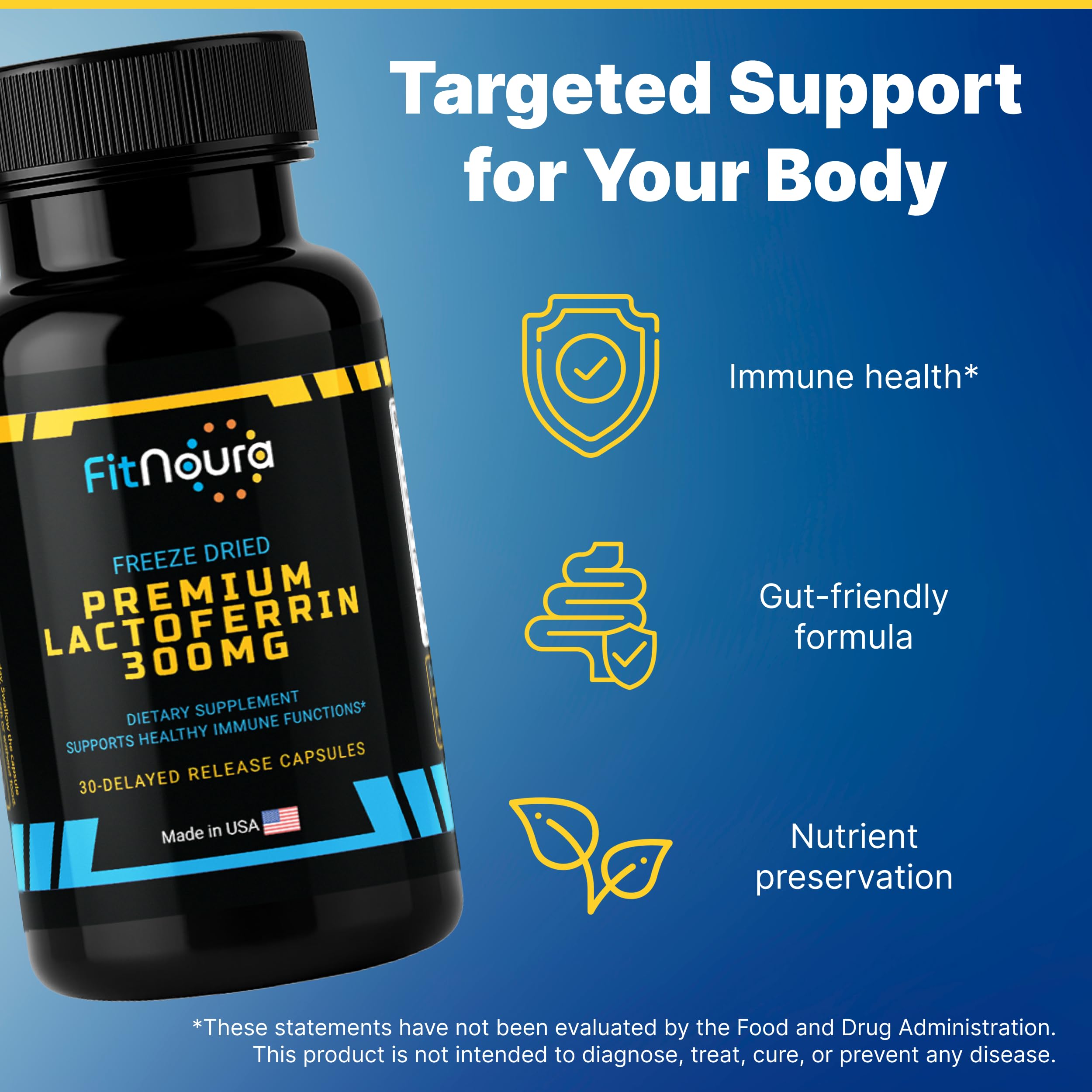 FitNoura etiqueta con información nutricional y pureza 95%+