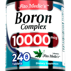 FITO MEDIC'S envase frontal de Boron 10 mg, presentación larga duración