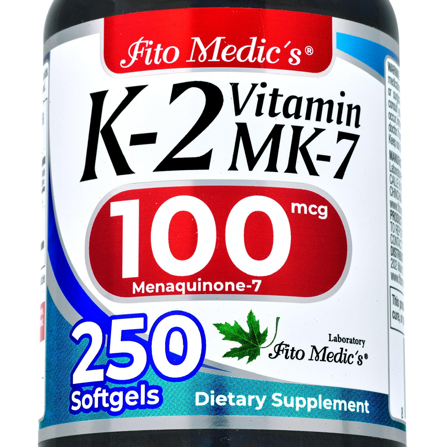 FITO MEDIC'S frasco frontal mostrando 250 softgels y etiquetado claro
