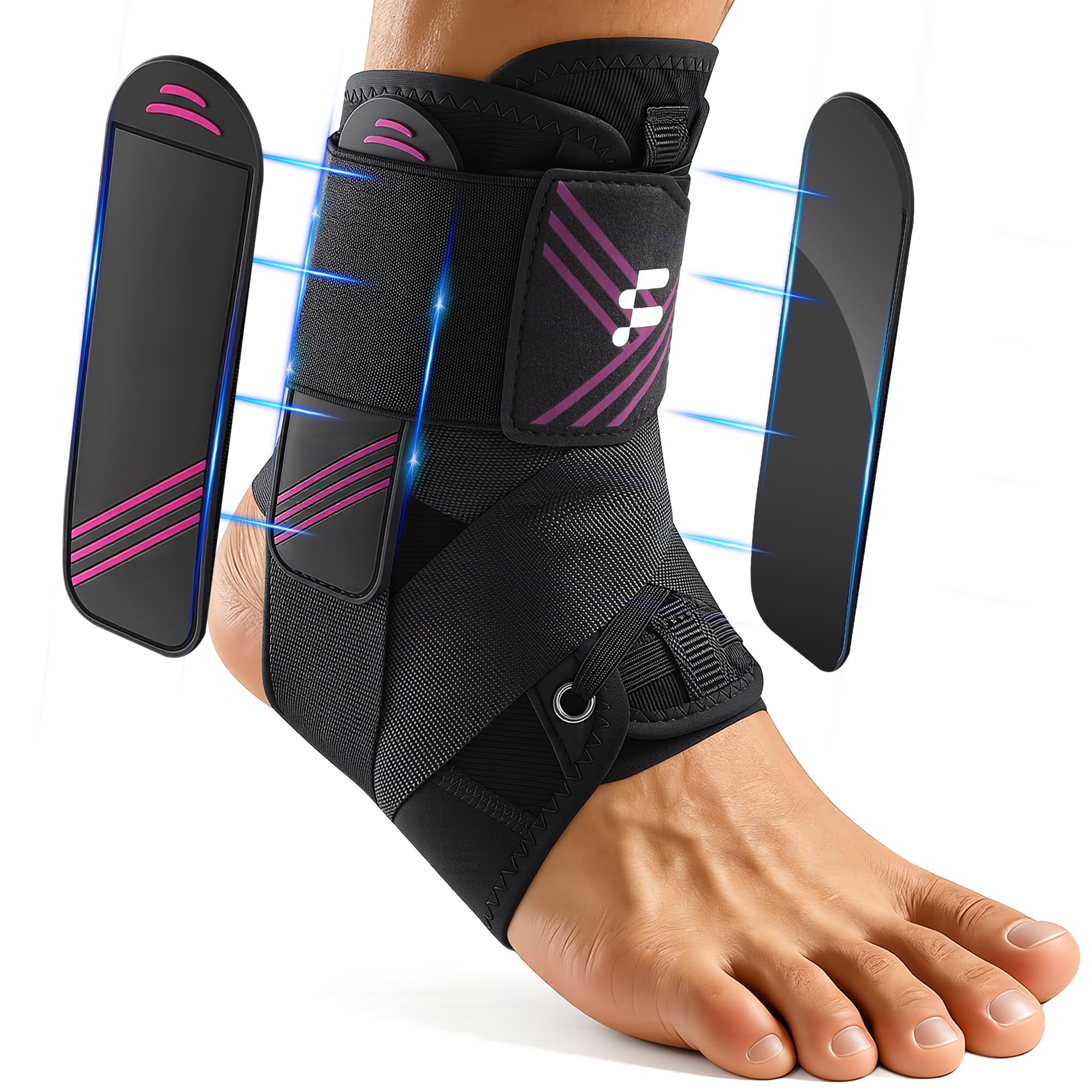 Fitomo tobillera frontal empaquetada muestra diseño discreto y beneficio de soporte