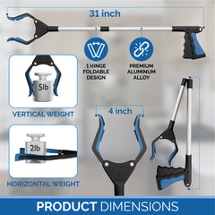 FitPlus PowerGrip T9 plegado compacto para transporte, almacenamiento cómodo