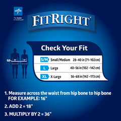 FitRight línea de desgarre para retiro fácil y manejo higiénico después del uso