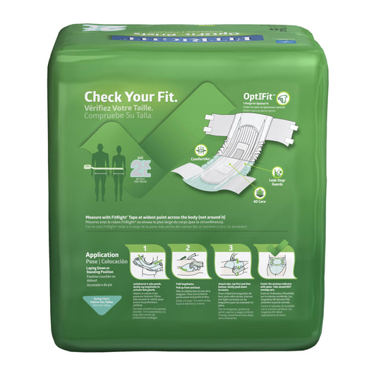 FitRight núcleo absorbente en corte transversal que mantiene la piel seca