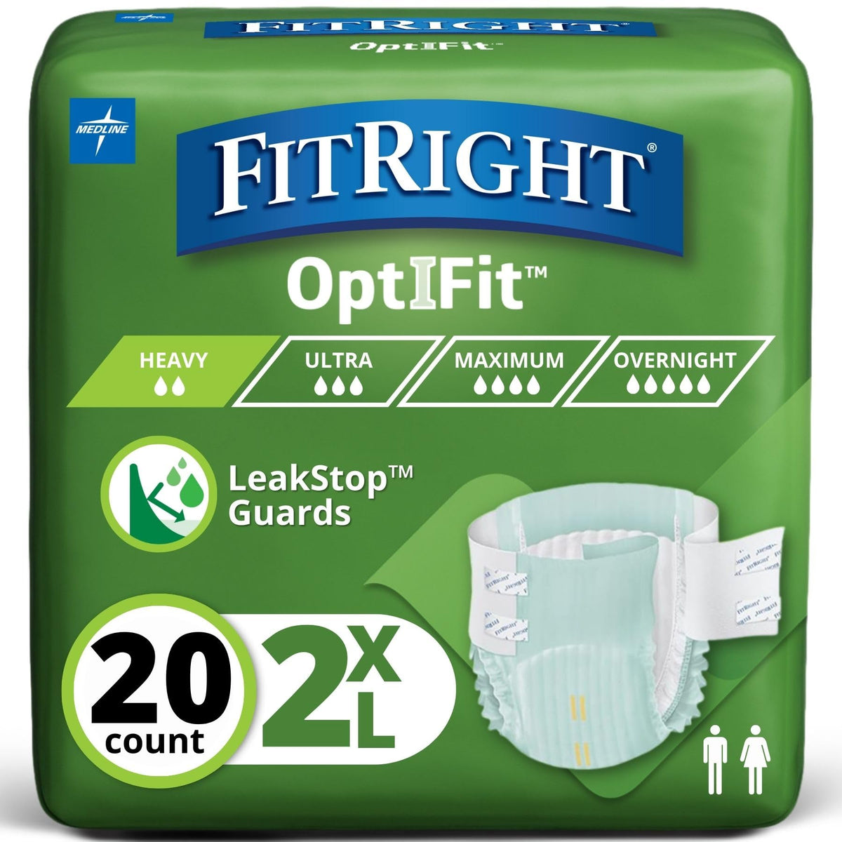 FitRight empaque frontal mostrando cantidad y talla, ayuda a identificar producto