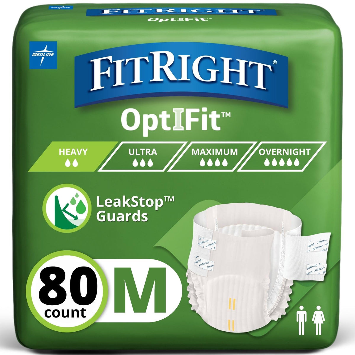 FitRight paquete frontal M 80 unidades mostrando diseño y comodidad