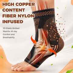 Detalle del tejido de cobre nylon Fivxupr que ofrece compresión y control de olores