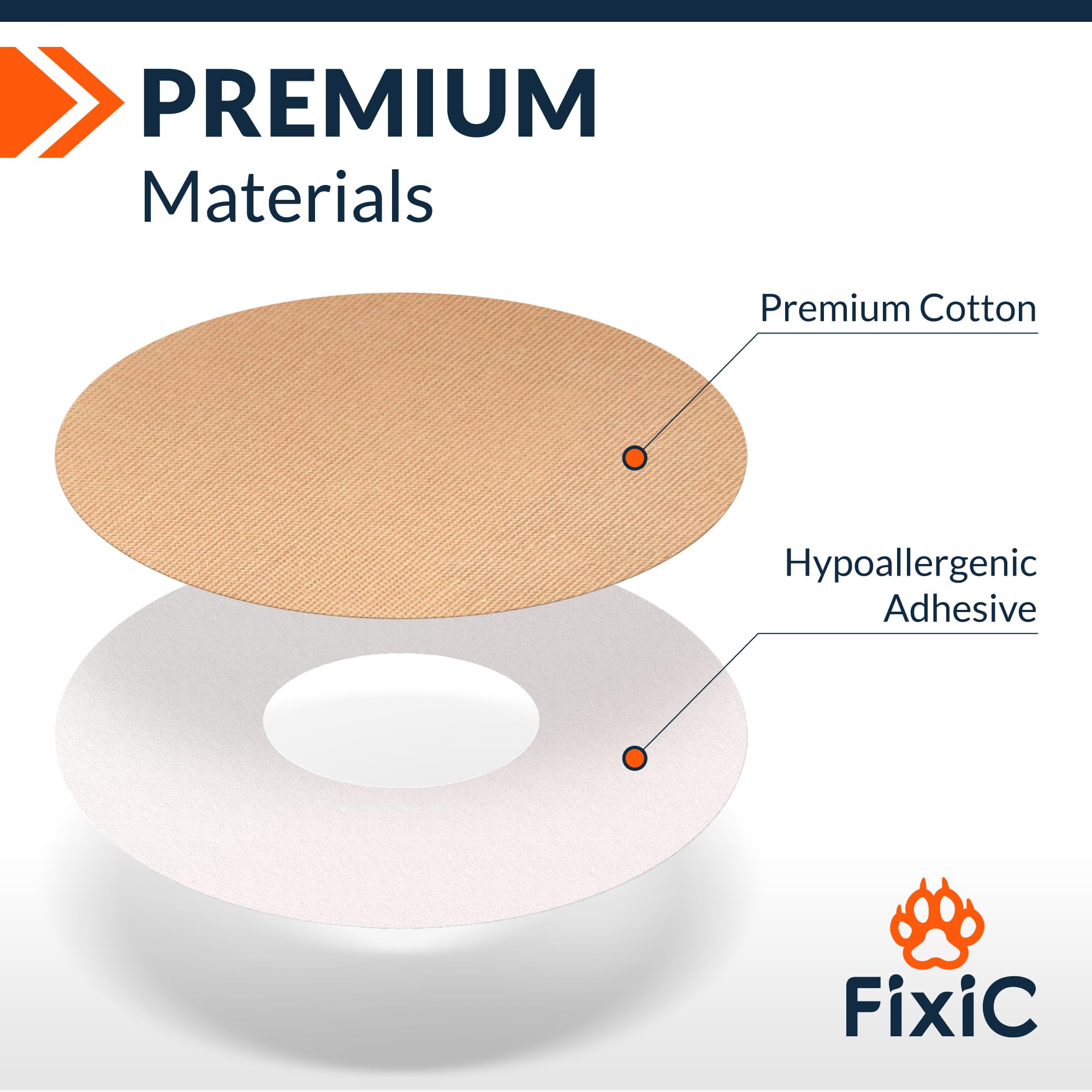 Fixic detalle de textura de algodón flexible que protege y deja respirar la piel