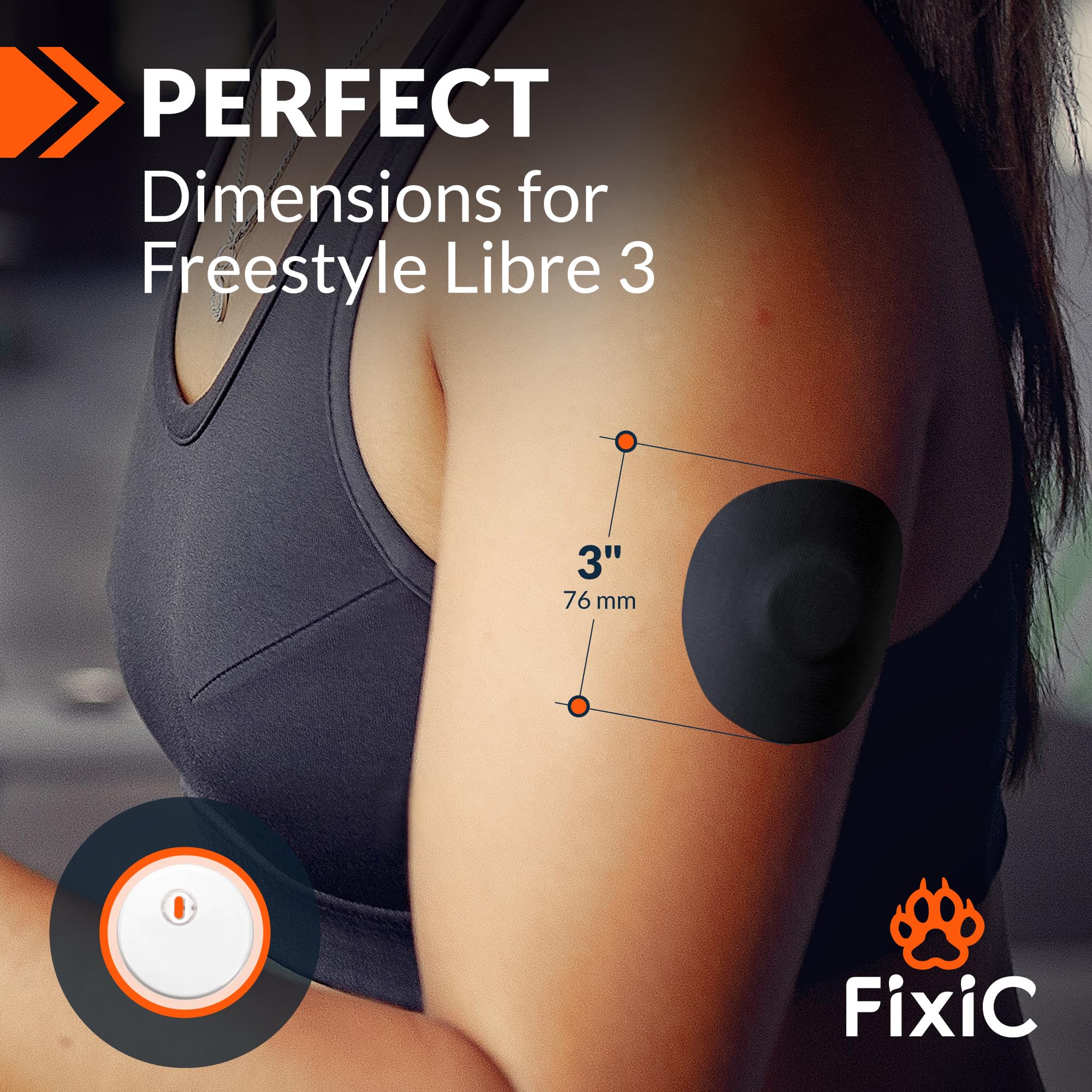 Fixic comparación de tamaño con sensor Libre 3 para ajuste perfecto