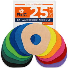 FixiC empaque frontal mostrando pack de 25 parches y beneficio de protección