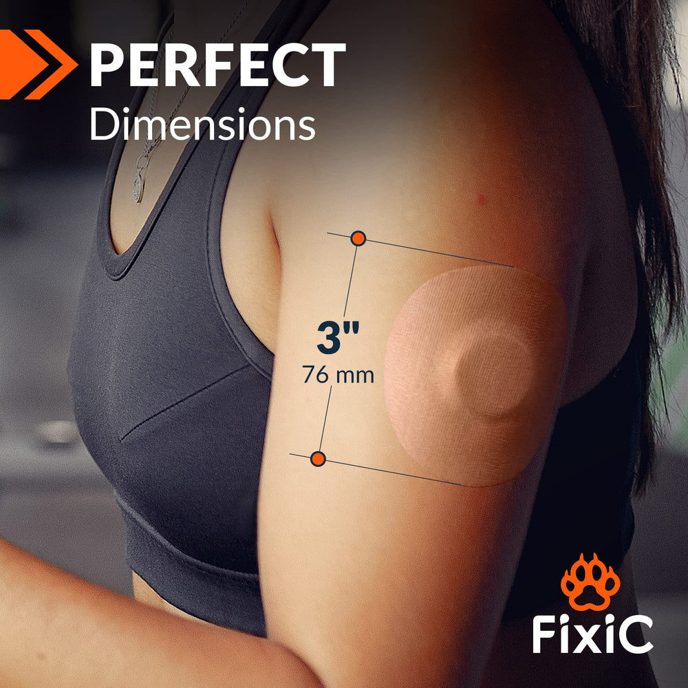 Fixic parche aplicado en brazo durante actividad, sujeción segura y cómoda