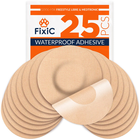 Fixic parche frontal del paquete, muestra 25 unidades y etiquetado claro