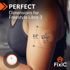 Fixic sensor pegado en el brazo demostrando sujeción segura durante actividad