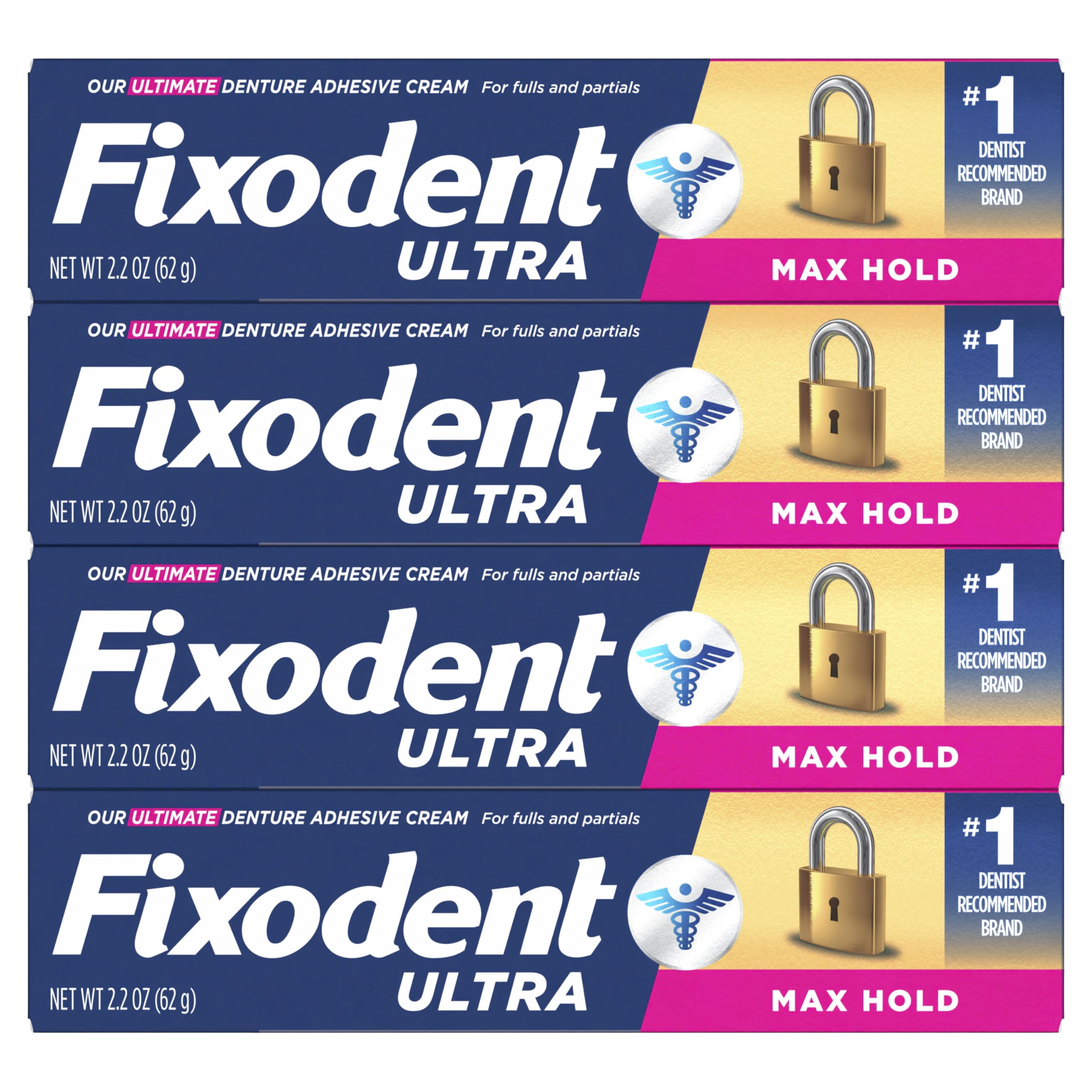 Fixodent cartón reciclable del pack resaltando embalaje responsable