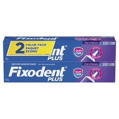 Fixodent crema adhesiva frente mostrando tubo y caja, sujeción confiable