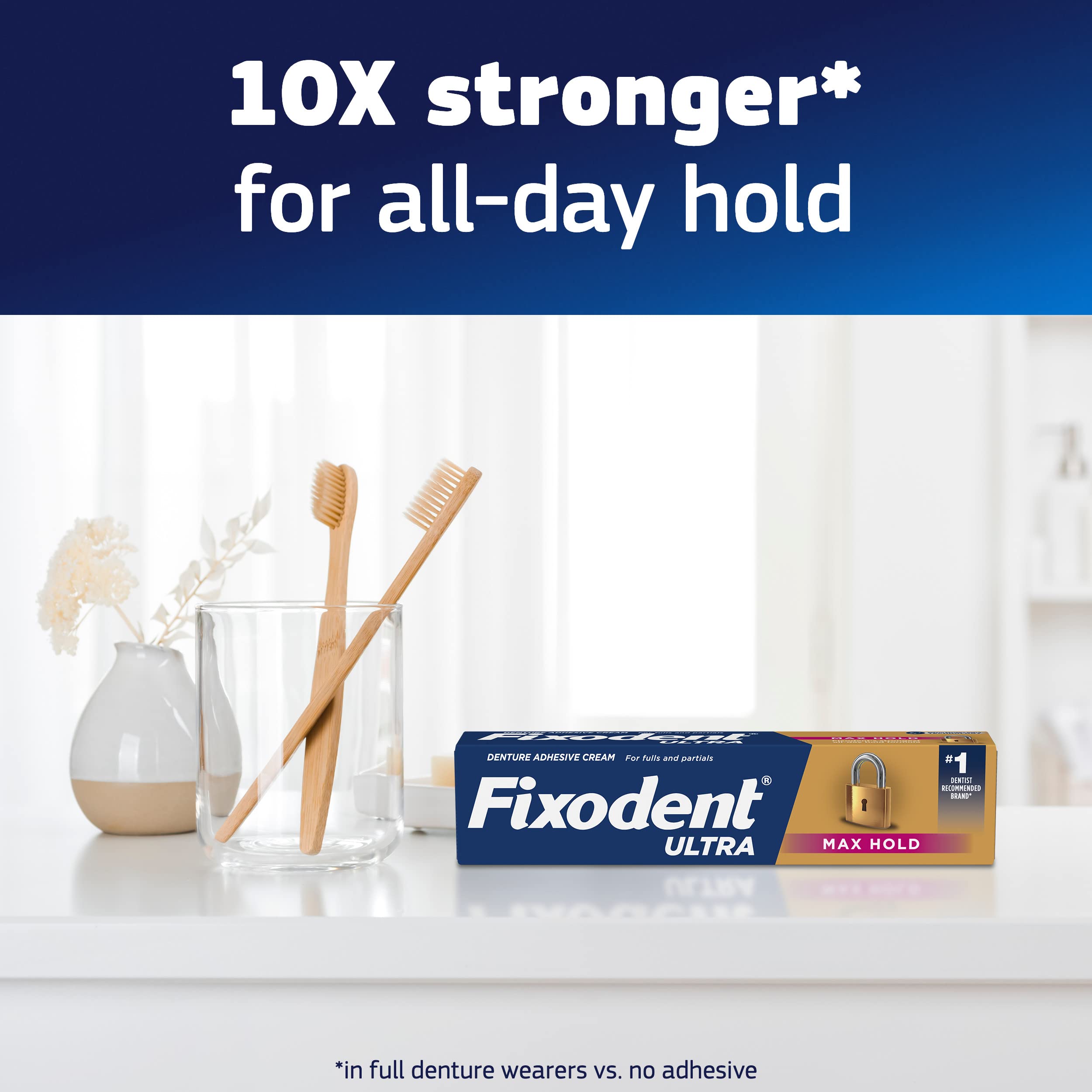 Fixodent crema textura cremosa que crea sello amortiguador y confort