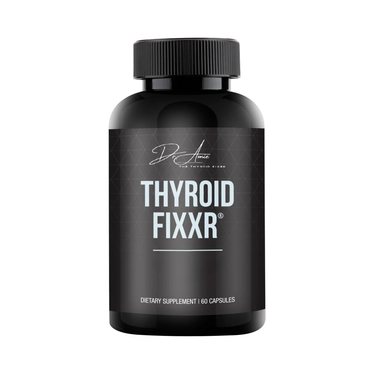 Fixxr frasco frontal mostrando diseño y dosis, beneficio claridad informativa