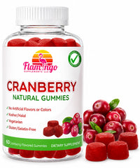 Flamingo Supplements envase frontal mostrando gomitas y dosis clara