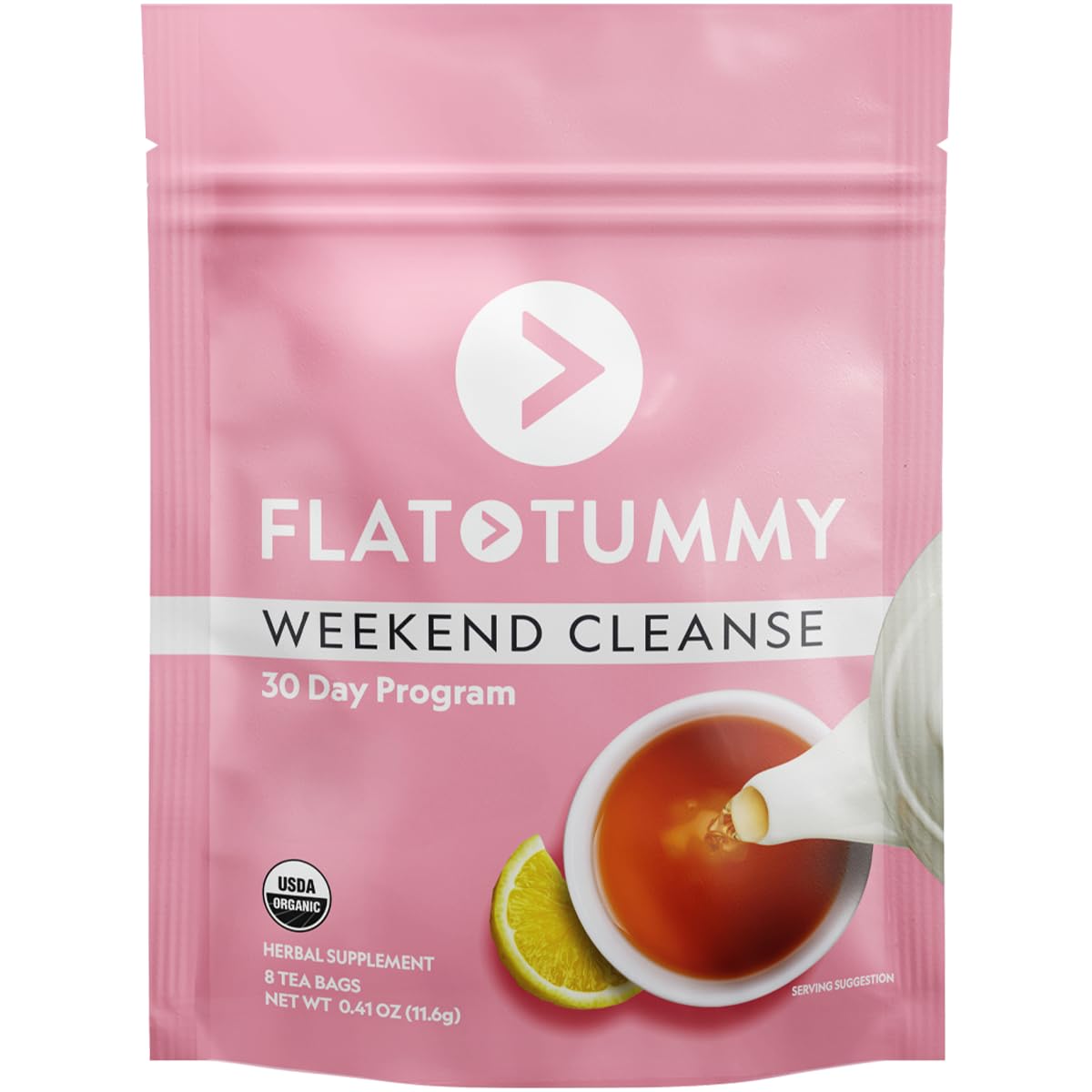 Flat Tummy frente del empaque mostrando la marca y beneficios de uso