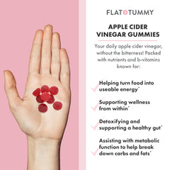 Flat Tummy primer plano de gomita mostrando textura y pectina
