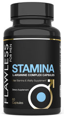 FLAWLESS FOR MEN etiqueta con ingredientes activos como L-Arginina y Citrulina