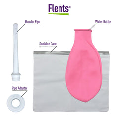 Estuche Flents abierto con accesorios, organización y transporte privado