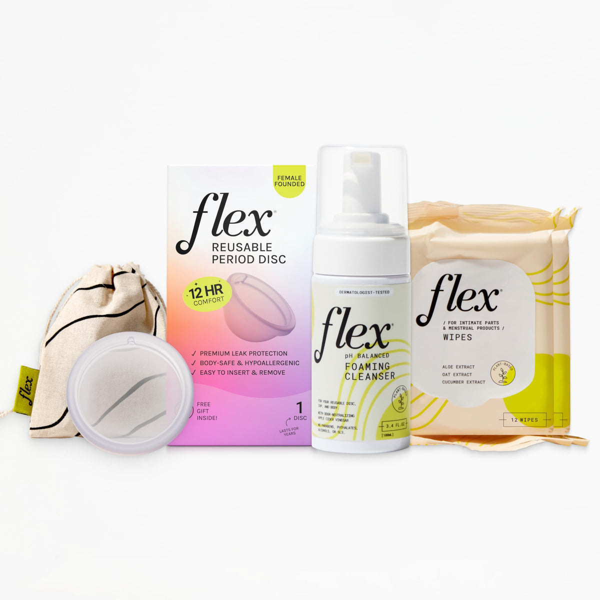 FLEX disco frontal mostrando forma y borde firme para evitar fugas