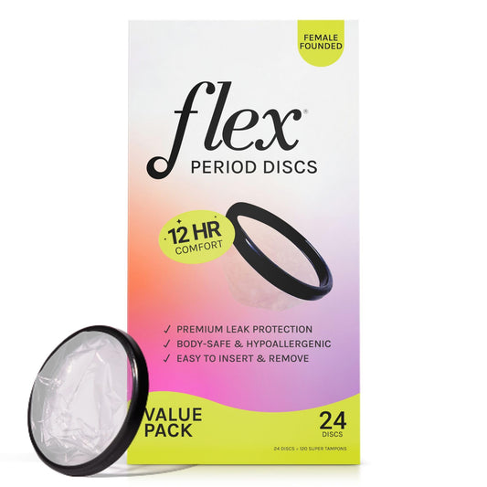 FLEX embalaje frontal mostrando caja y cantidad, comodidad y confianza