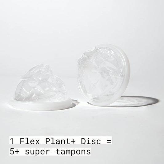Primer plano de la textura del disco FLEX Plant+ que resalta suavidad y sellado seguro
