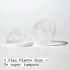 Primer plano de la textura del disco FLEX Plant+ que resalta suavidad y sellado seguro