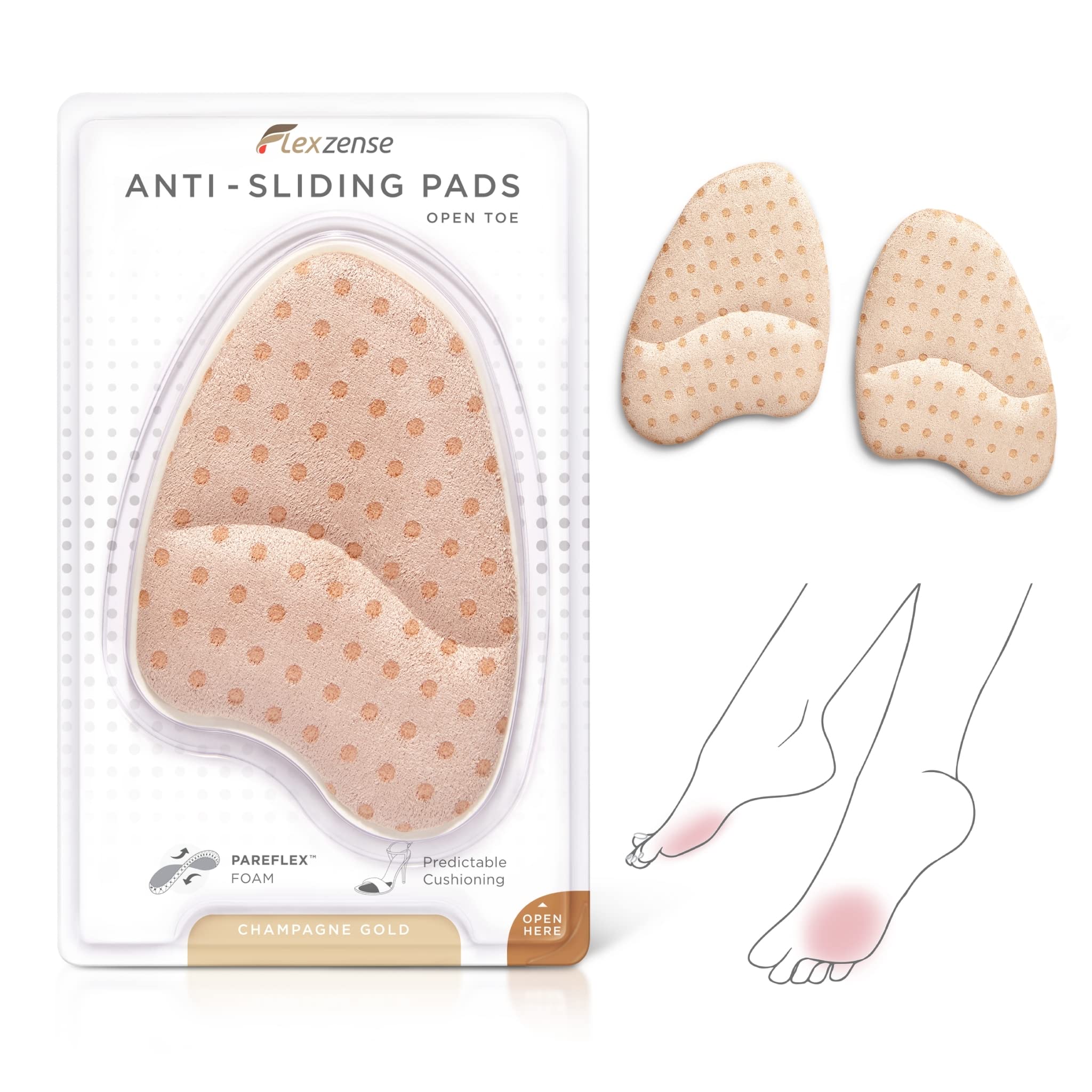 FLEXZENSE almohadilla frontal en packaging con fijación segura