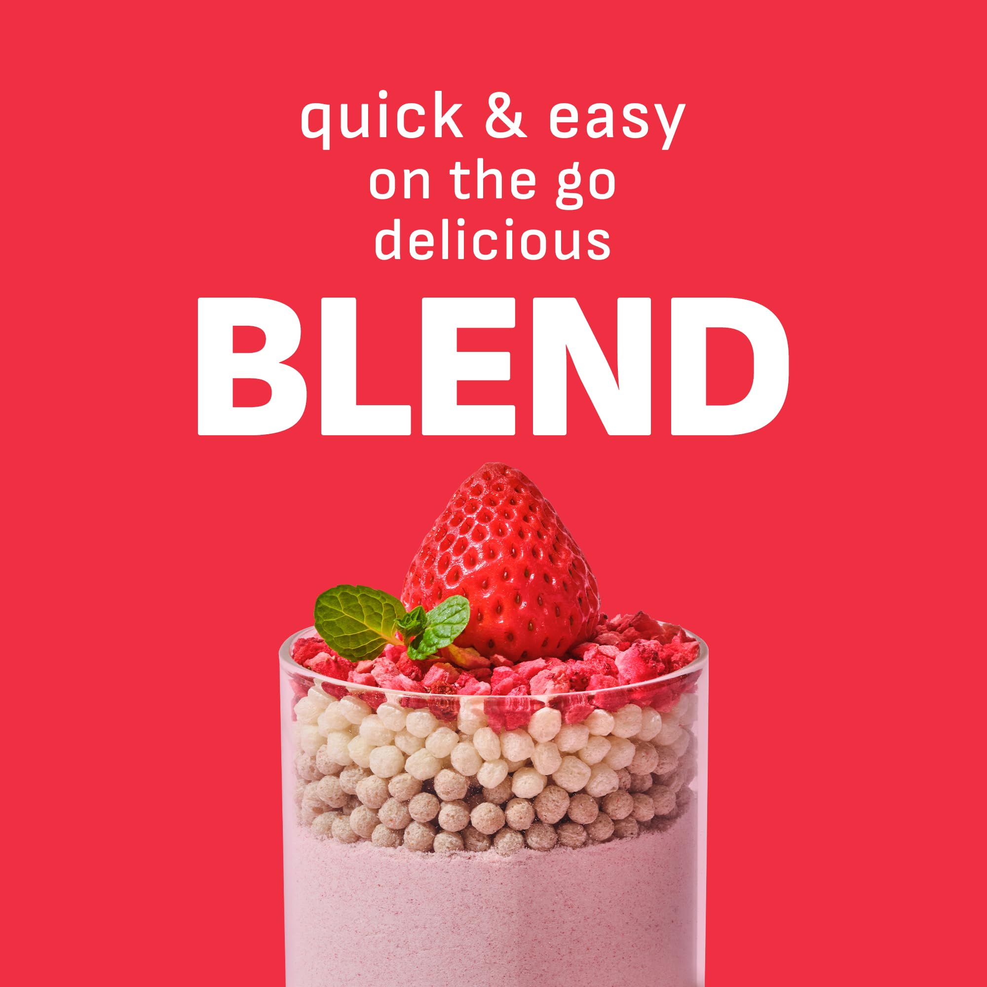 FLIMEAL batido de fresa servido en vaso listo para beber