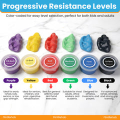 flintrehab tarros de colores alineados que facilitan progresión de fuerza