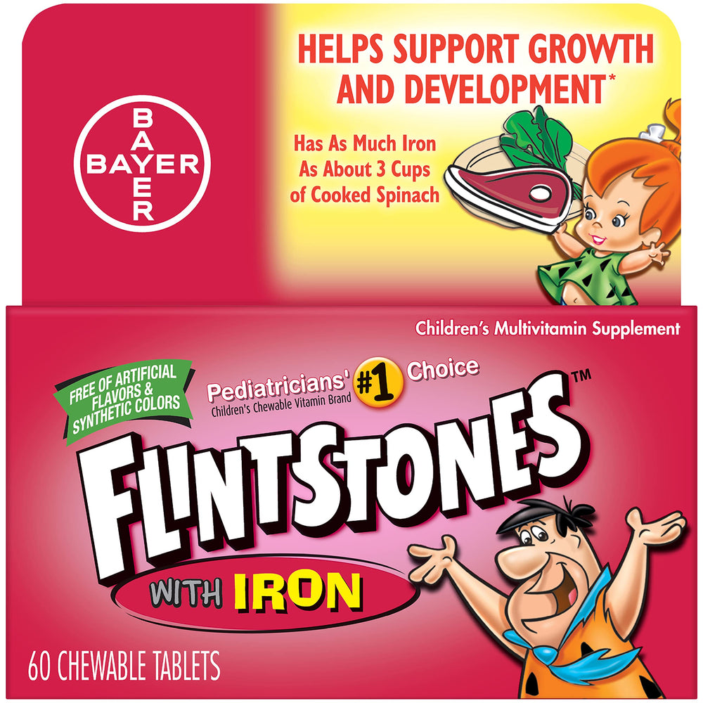 Flintstones frontal del envase mostrando etiquetas y beneficios