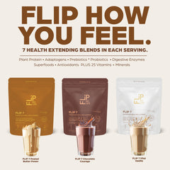 Flip My Life ingredientes naturales sobre mesa, muestra calidad y origen vegetal