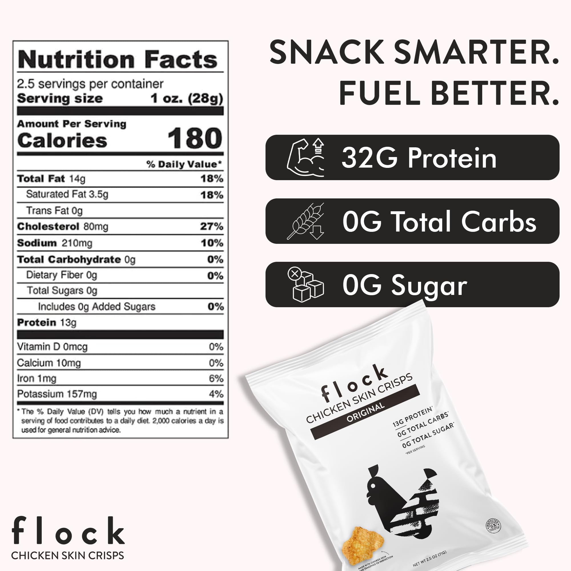 Flock chips agregados sobre ensalada para añadir proteína y textura