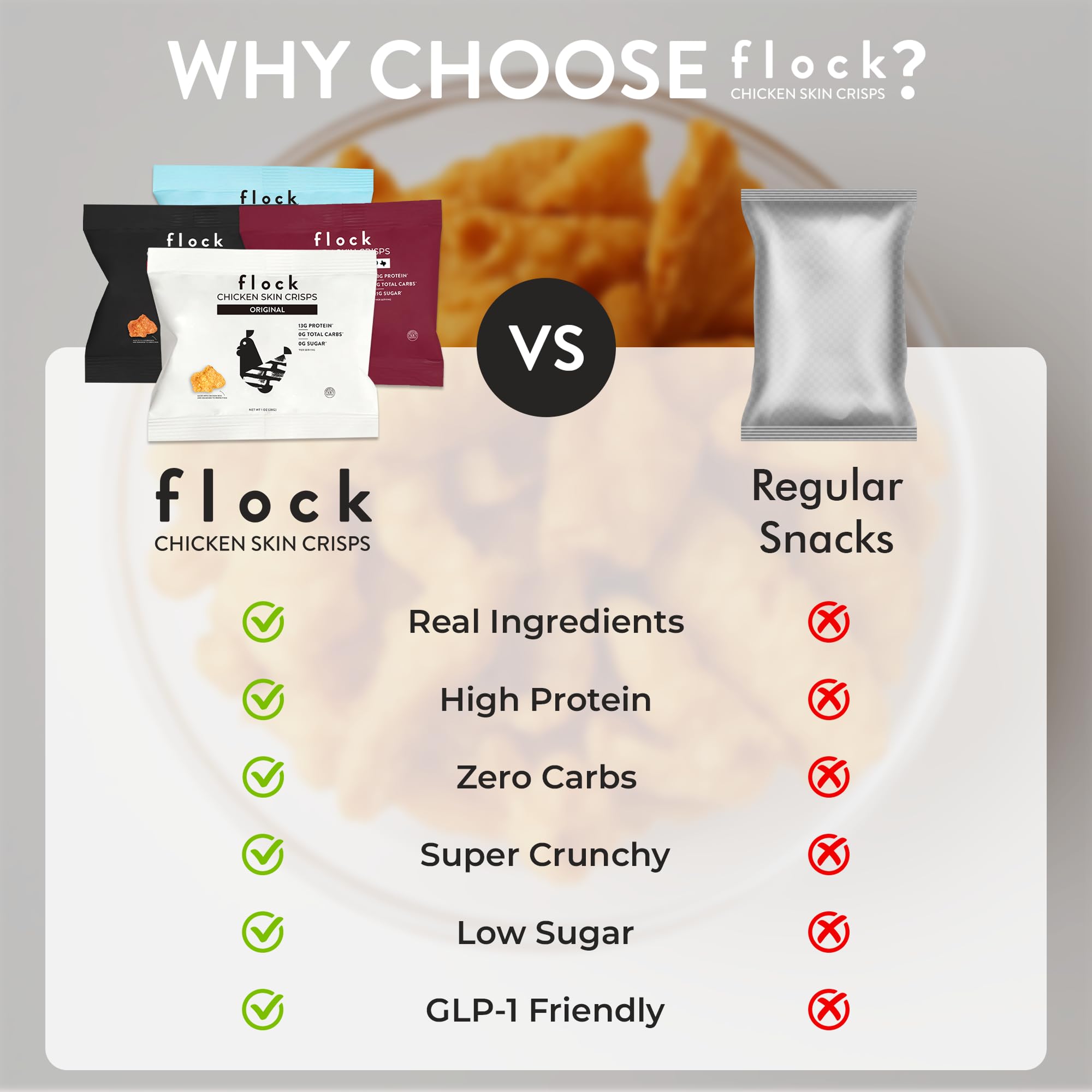 Flock etiqueta nutricional visible para verificar proteína y carbohidratos