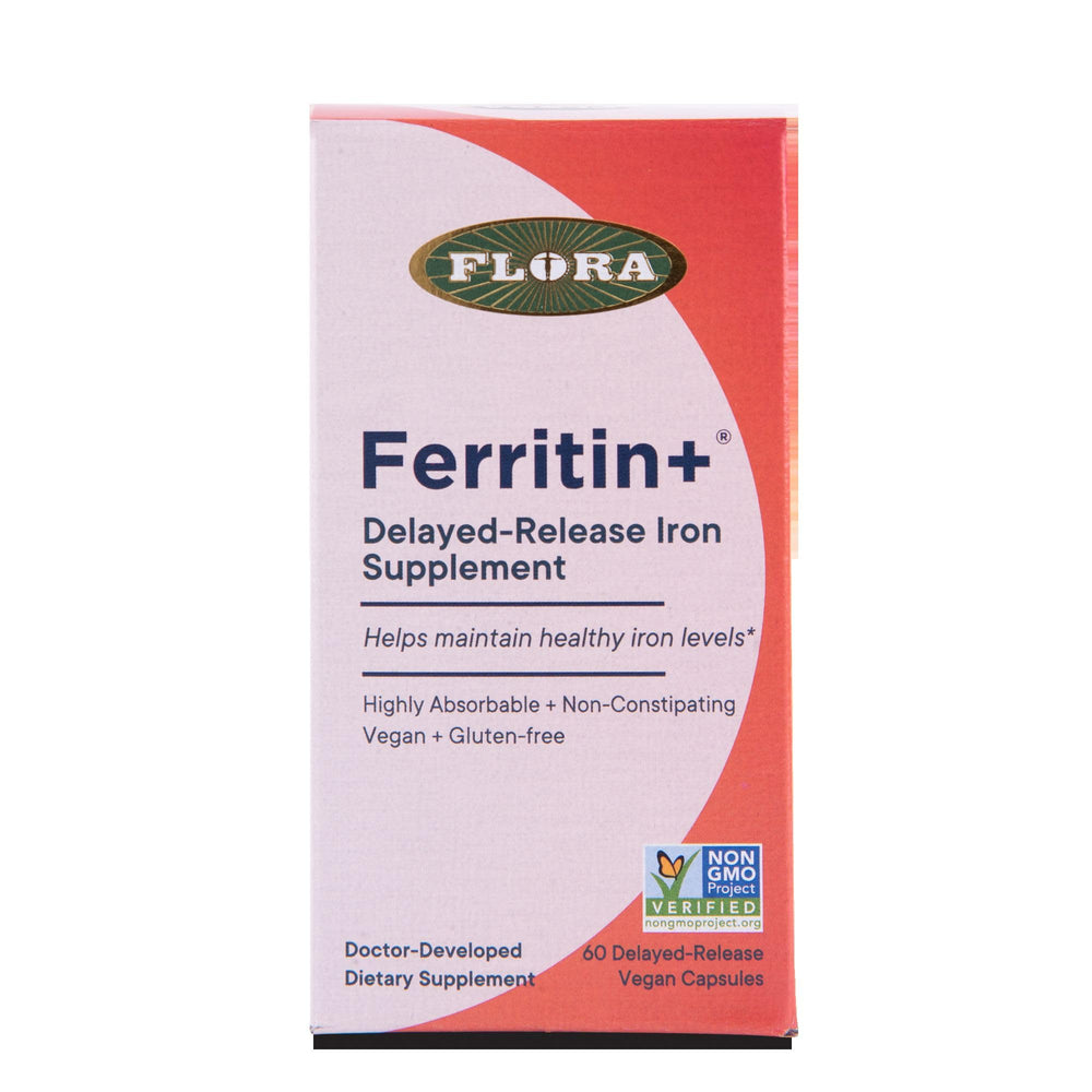 Flora Ferritin+ dosis diaria de 20 mg de hierro por cápsula