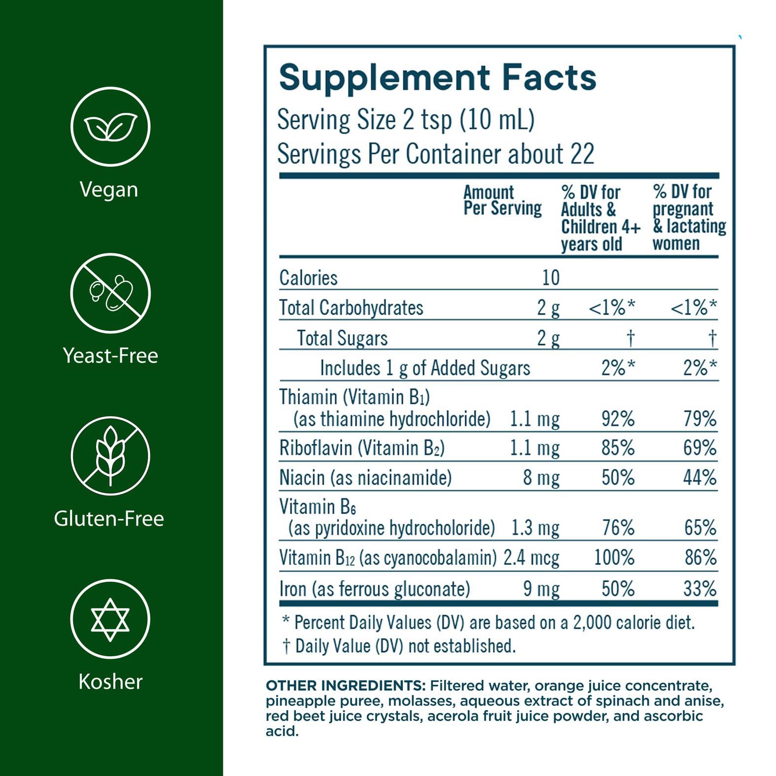 Flora Hierro con B-Vitaminas: vertido para dosis precisa