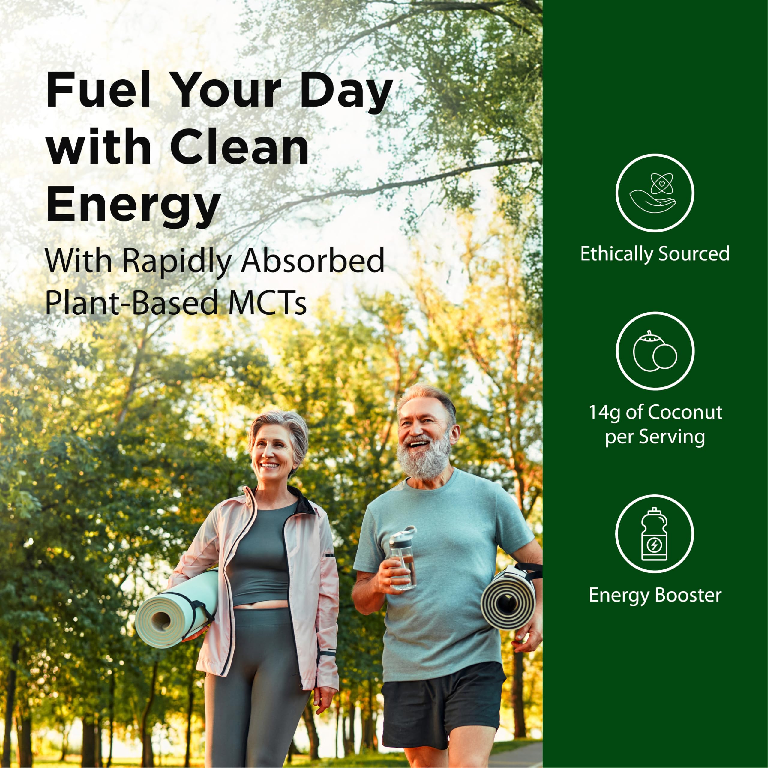 Detalle de textura del aceite Flora MCT Oil demostrando pureza y fluidez