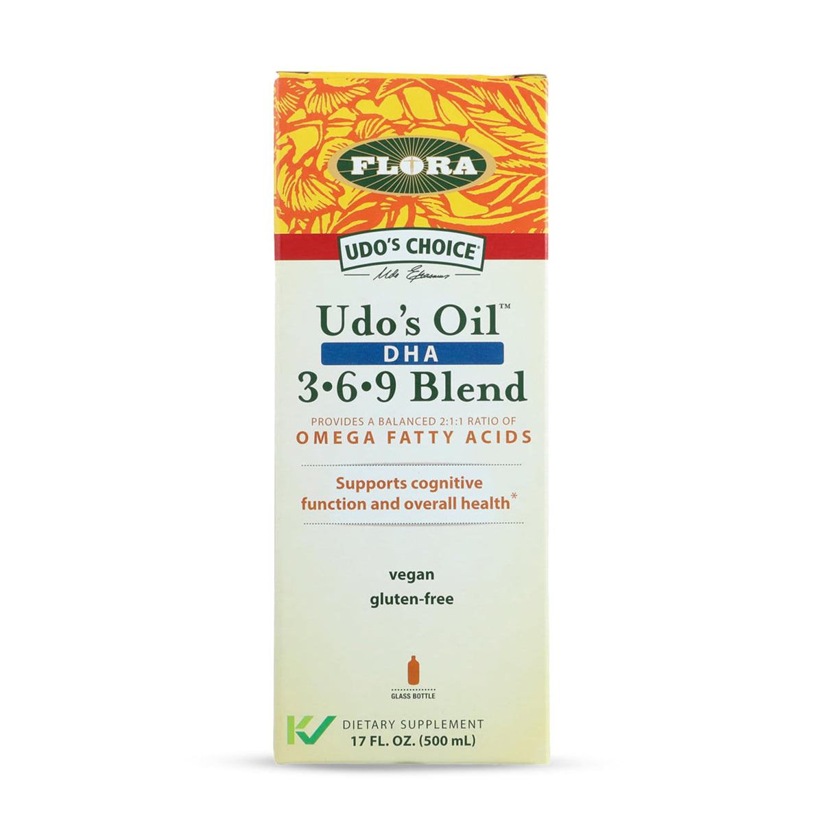 Flora Udo's Oil DHA 3-6-9, vertido de botella para uso diario de aceite vegetal