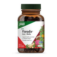 Floradix frente del paquete mostrando diseño y beneficio energético