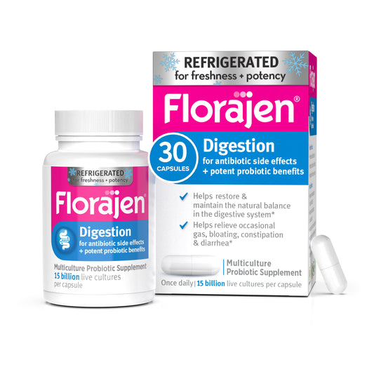 Florajen frente del empaque mostrando fórmula y conservación en frío