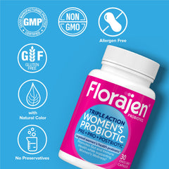 Florajen mujer activa en estilo de vida que sugiere confort digestivo