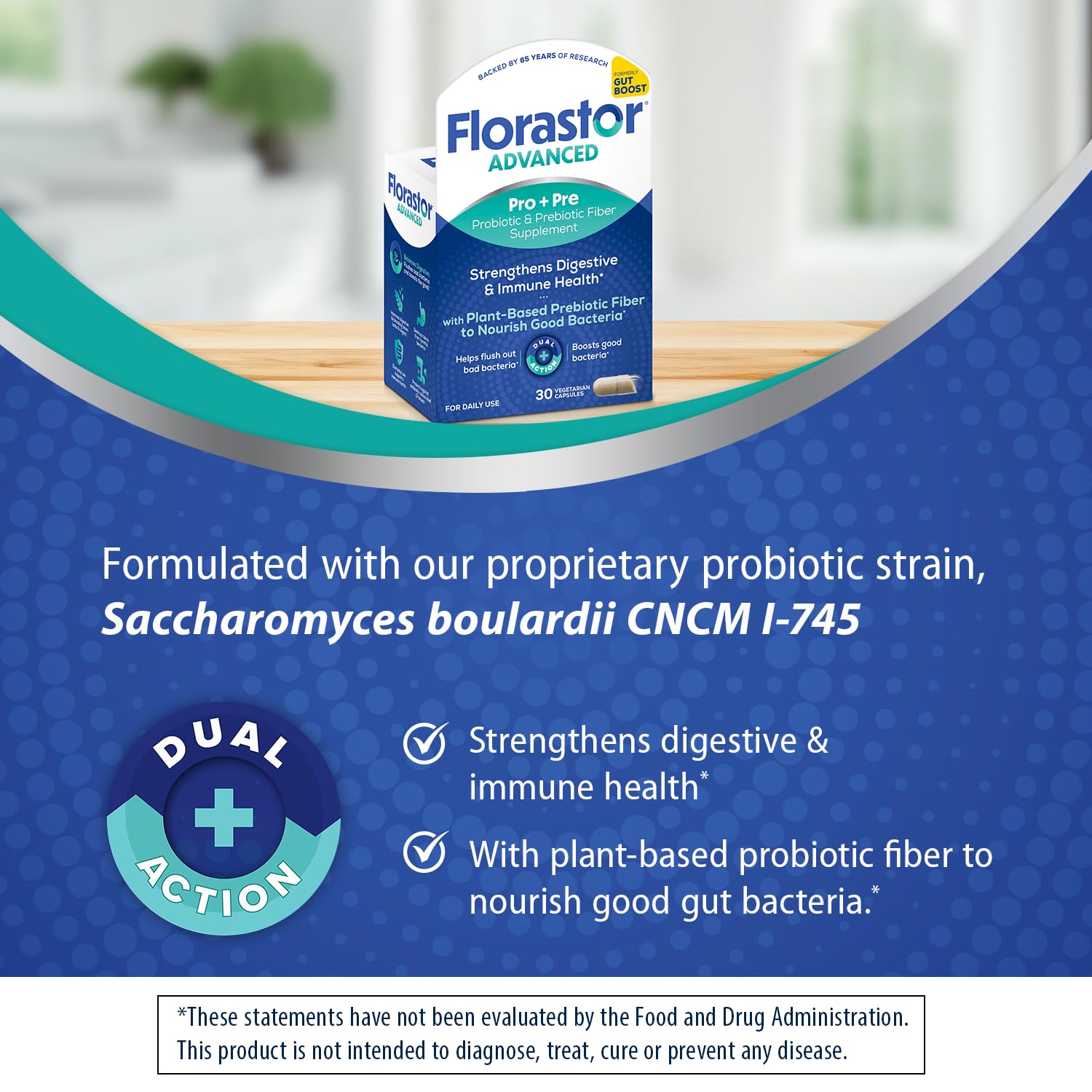 Florastor etiqueta con lista de ingredientes y precauciones claras