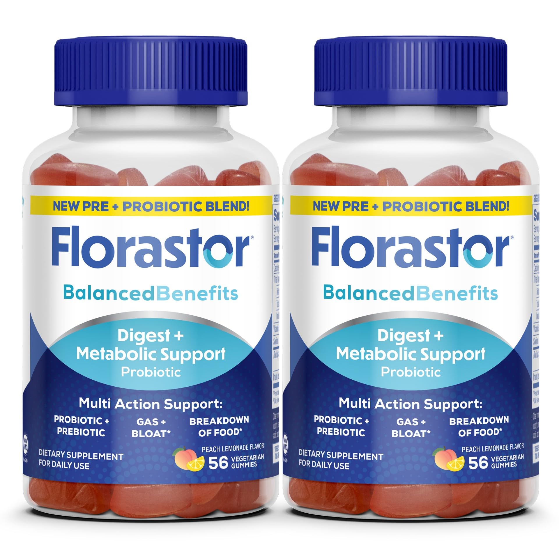 Florastor frente de empaque mostrando 112 gomitas y beneficios visibles