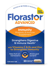 Florastor envase frontal mostrando 30 cápsulas y beneficios claros