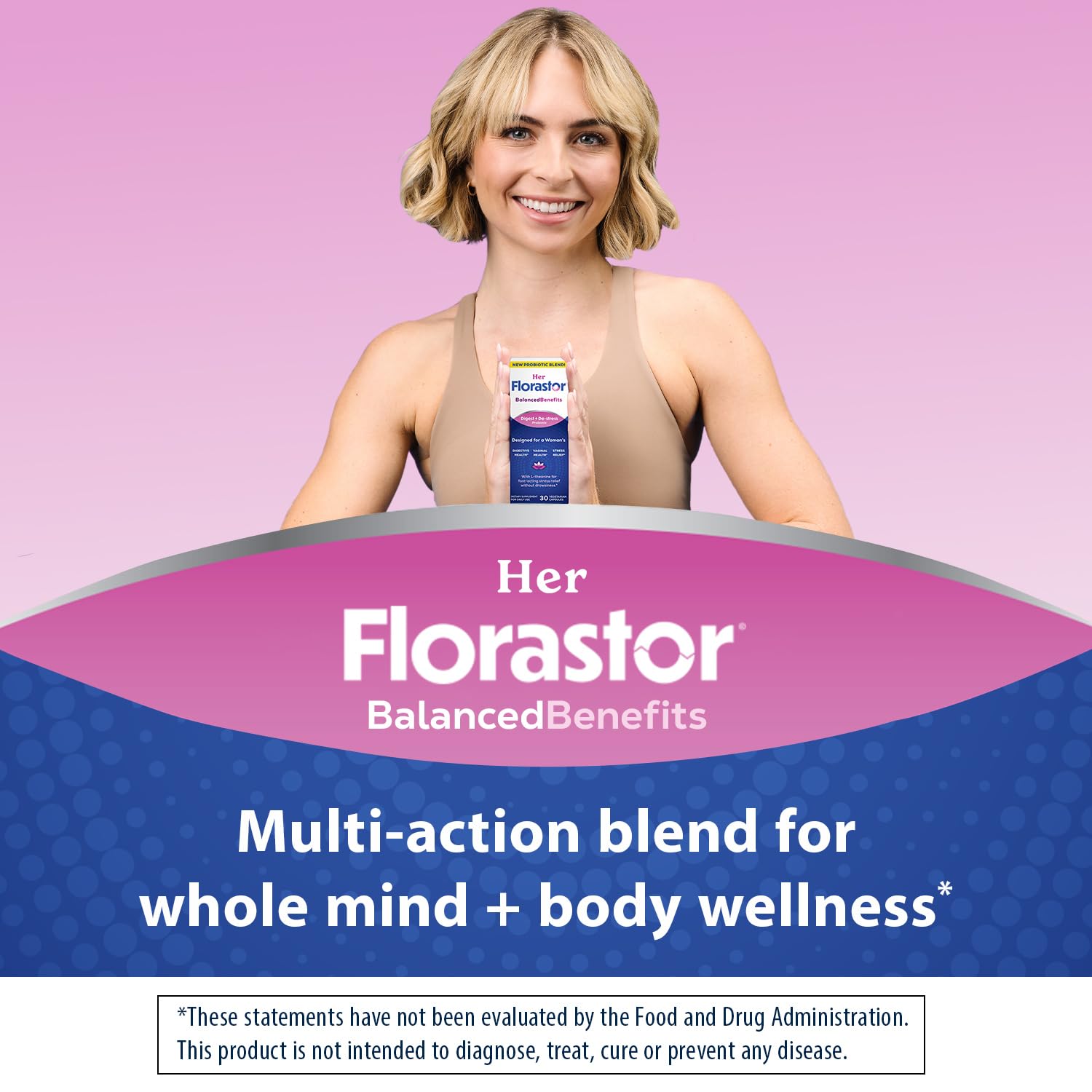Florastor primer plano de cápsula destacando tamaño fácil de tragar