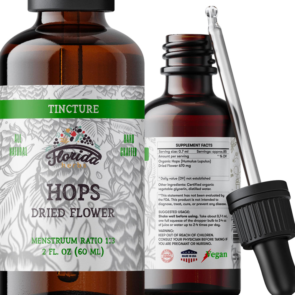 FLORIDA HERBS frasco frente mostrando marca y formato 2 oz, práctica dosificación